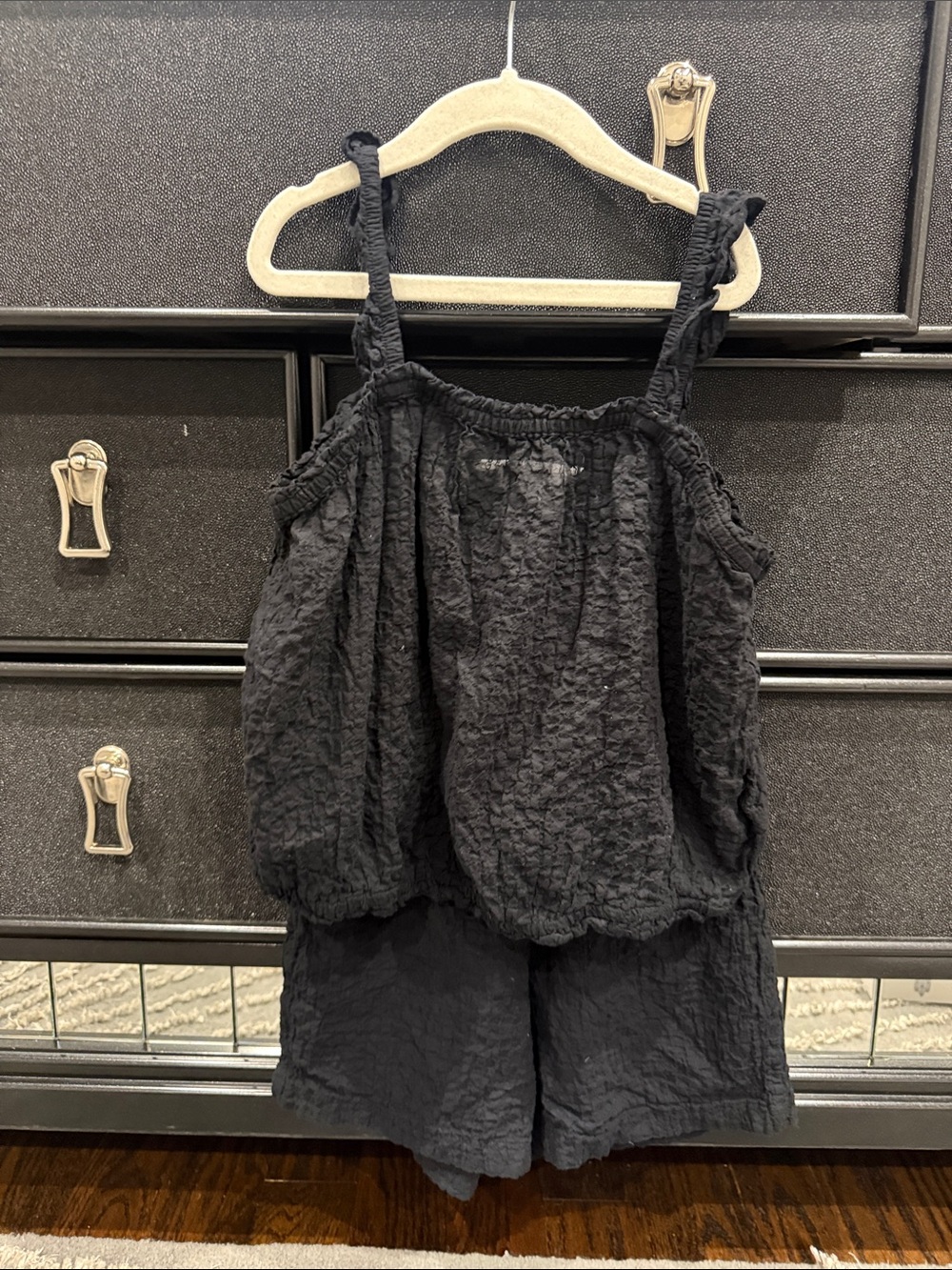 H&M Black Textured Camisole Tank Top